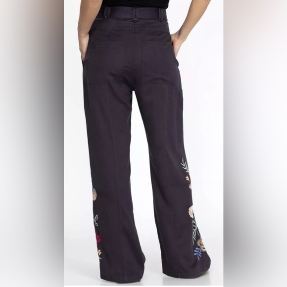 Johnny Was Paloma Wide Leg Floral Embroidered Women's Pants - Picture 3 of 10